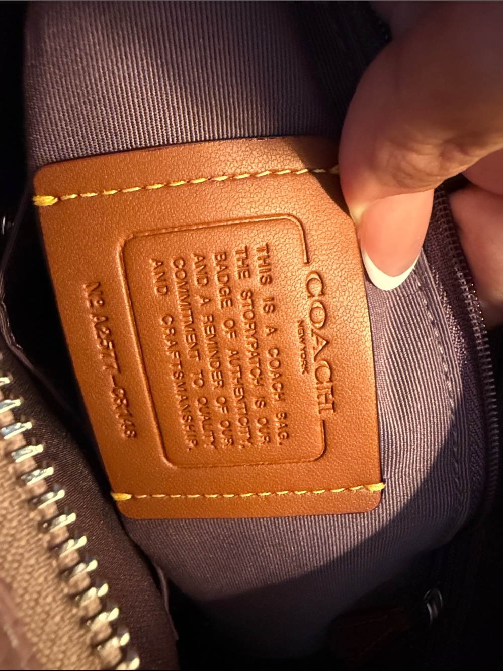 Coach Lavender Pebble Leather Shoulder Bag with Detachable Strap - Picture 5 of 5